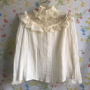 Beautiful gauzy vintage Victorian lace blouse